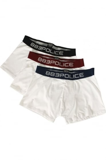 3 Pack Kaino Boxer Shorts | White