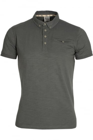 Adric Polo Shirt | Grey Marl & Phantom Black