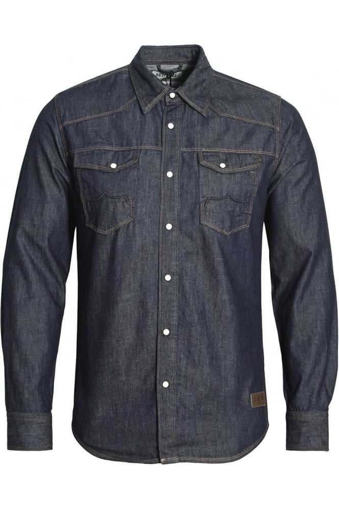 883 POLICE Bronco Long Sleeve Denim Shirt | Dark Wash