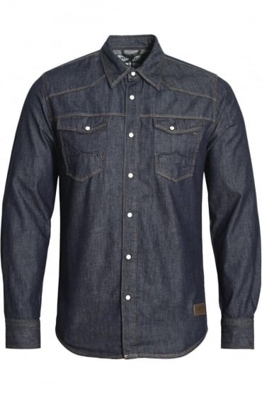 Bronco Long Sleeve Denim Shirt | Dark Wash