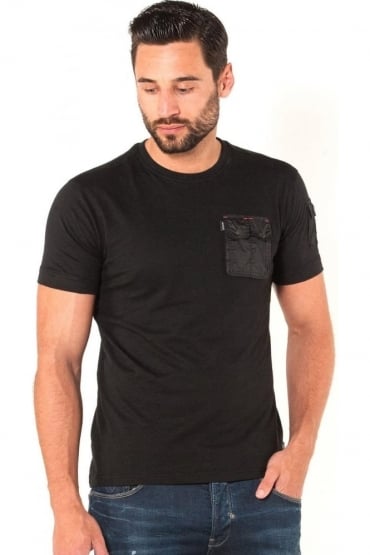 Crespa Button Down Pocket Men's T-Shirt | Black