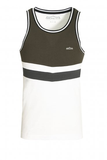 Harku Cut & Sew Vest | Khaki/White