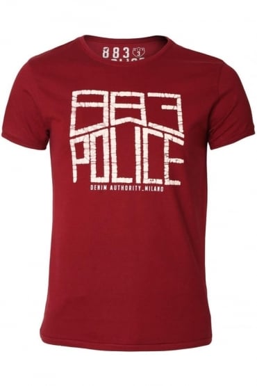 Horton Graphic Print T-Shirt | Eclipse Navy & Rosewood Red