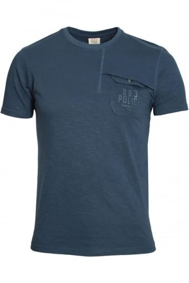 Lenny Pocket T-Shirt Navy & Off White