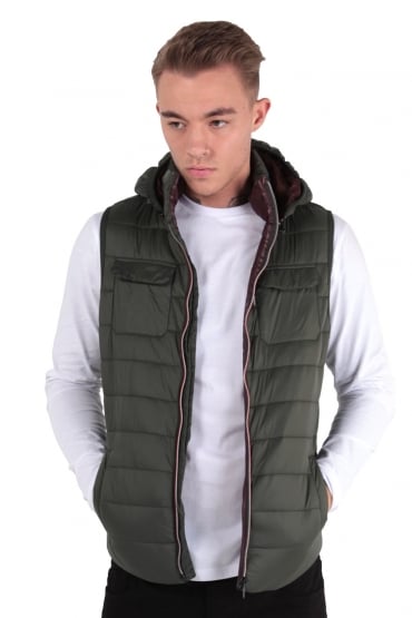Marco Khaki Hooded Gilet