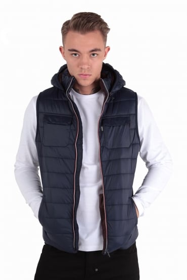 Marco Navy Hooded Gilet