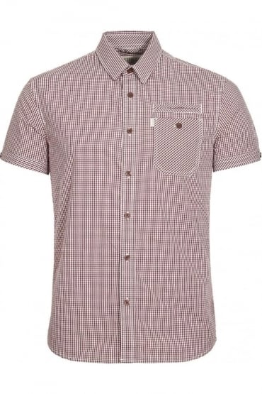 Ora Short Sleeve Checked Shirt | Maroon