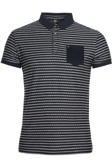 Royce Striped Polo Shirt Navy