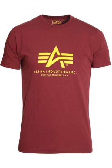 Basic Burgundy Logo Cotton T-Shirt