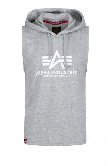 Basic Hooded Sleeveless Tank | Grey Marl