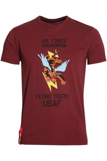 Flying Tiger T-Shirt Burgundy
