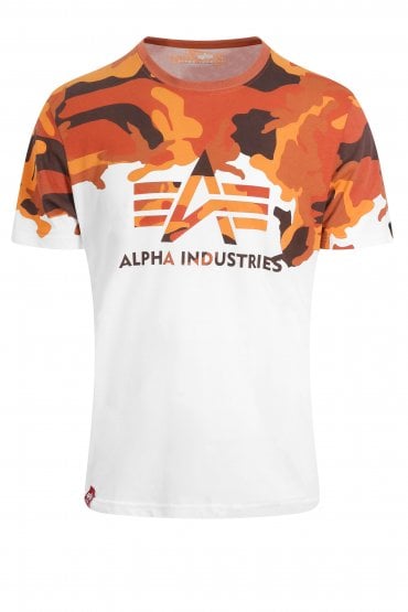 Lost Camo T-Shirt | White/Orange Camo