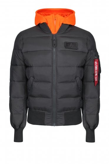 MA-1 D-Tec FD Puffer Jacket | Grey Black/Neon Orange
