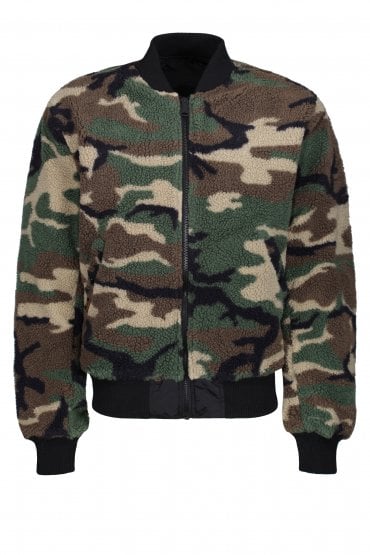 MA-1 FLC Reversible Bomber Jacket | Black/Woodland Camo
