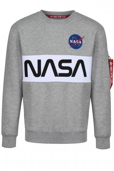 NASA Inlay Reflective Logo Sweatshirt | Grey heather