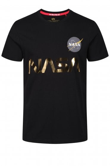 NASA Reflective Logo T-Shirt | Black/Gold