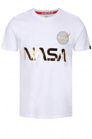 NASA Reflective Logo T-Shirt | White/gold