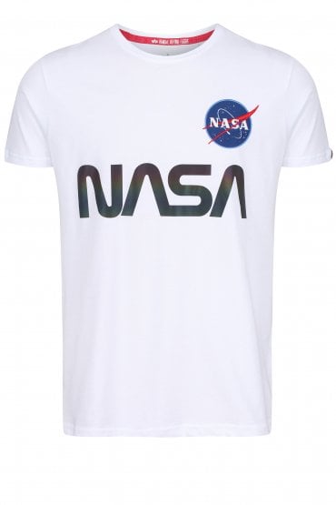 NASA Reflective Logo T-Shirt | White/Rainbow