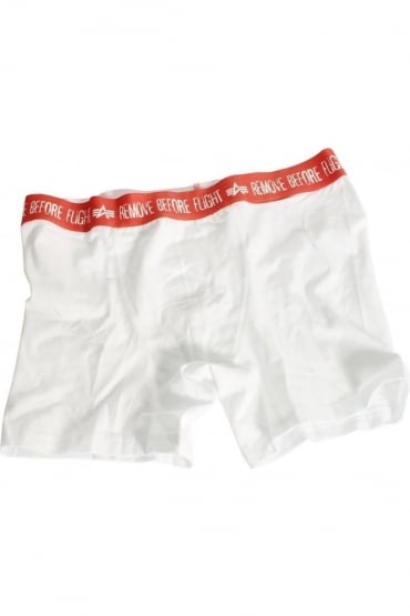 Remove Before Flight Boxer Briefs / White
