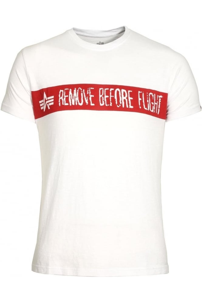 ALPHA INDUSTRIES Remove Before Flight T-Shirt | White