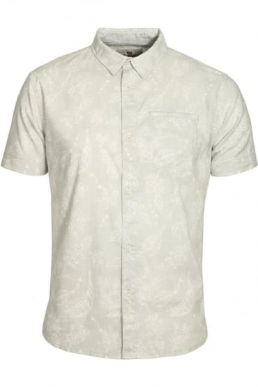 Antares Short Sleeve Floral Print Shirt - Ice Blue