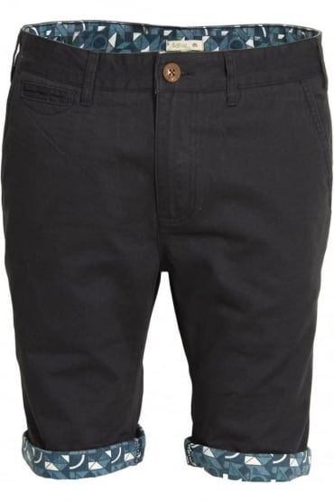 Felsham Turn Up Printed Chino Shorts - navy