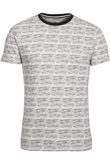 Hewitt Jacquard Print T-Shirt White