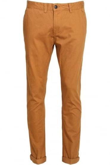 Melford Flat Fronted Cotton Chinos | Tobacco