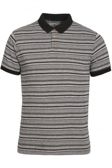Paddy Jacquard Print Polo Shirt - Black
