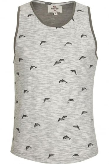 Shotwick Dolphin Print Vest | White