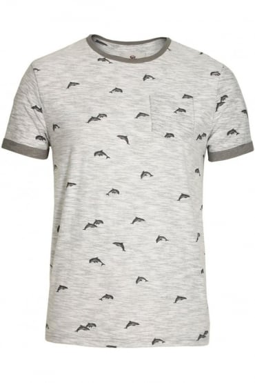 Stonewell Dolphin Print Pocket T-Shirt | Grey