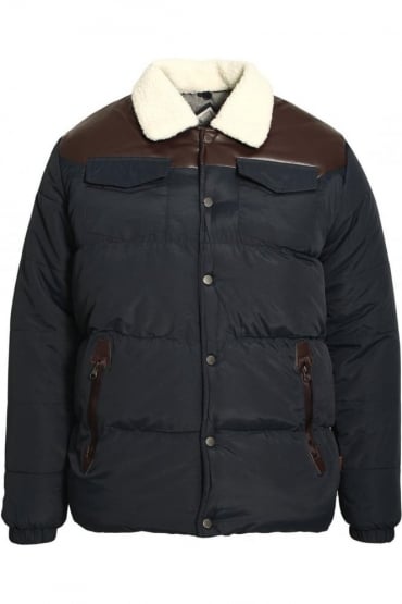 Sully Navy Men's Padded Jacket with PU Yoke