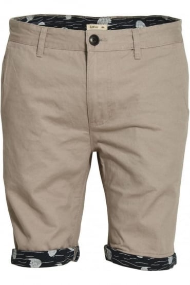 Walton Printed Turn Up Chino Shorts - Clay