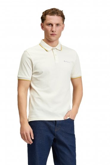 Signature Short Sleeve Men's Pique Polo Shirt | Oyster White