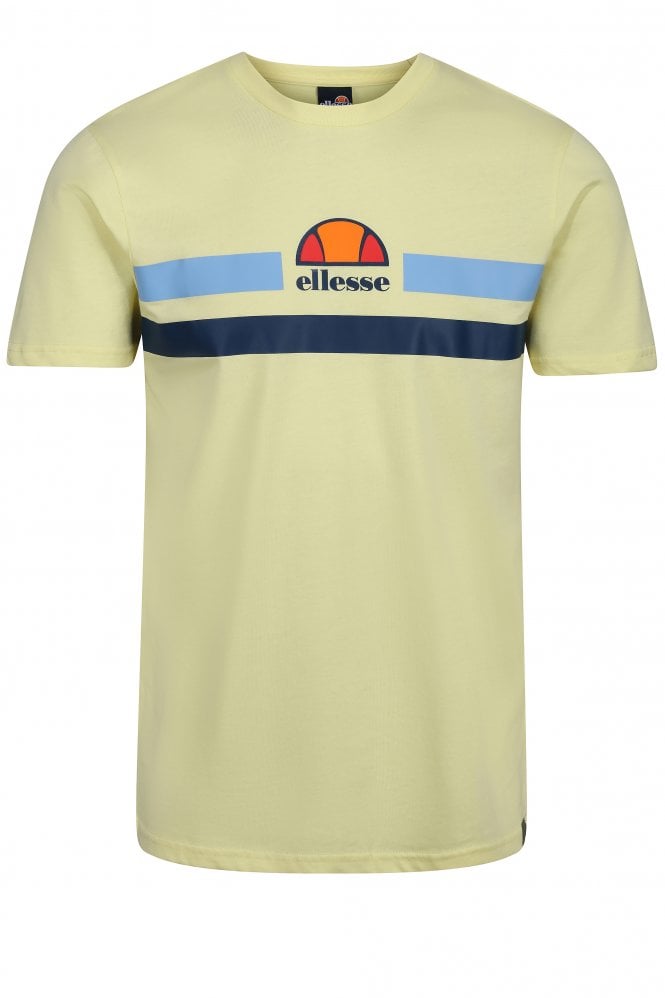 ELLESSE Aprel Stripe Logo Men's Crew Neck T-Shirt | Light Yellow