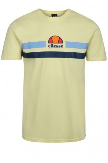Aprel Stripe Logo Men's Crew Neck T-Shirt | Light Yellow