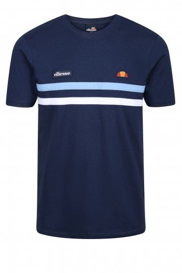 Banlo Twin Stripe Ringer Men's T-Shirt | Navy