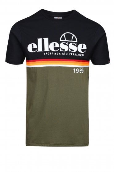 Brescia Crew Neck T-Shirt | Black/Khaki