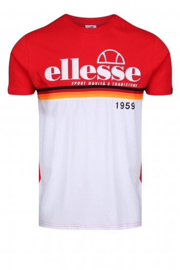 Brescia Crew Neck T-Shirt | Red/White