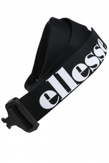Lungo Adjustable Logo Print Belt | Black