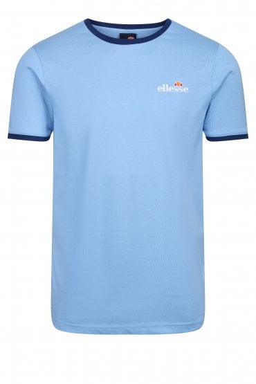 Meduno Men's Crew Neck T-Shirt | Light Blue/Navy