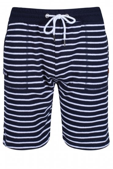 Santori Striped Casual Shorts | Navy