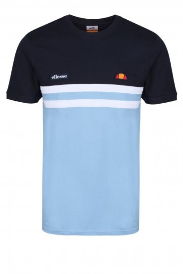 Venire Crew Neck T-Shirt | Navy/Light Blue