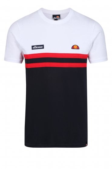Venire Stripe T-Shirt | White/Navy/Red