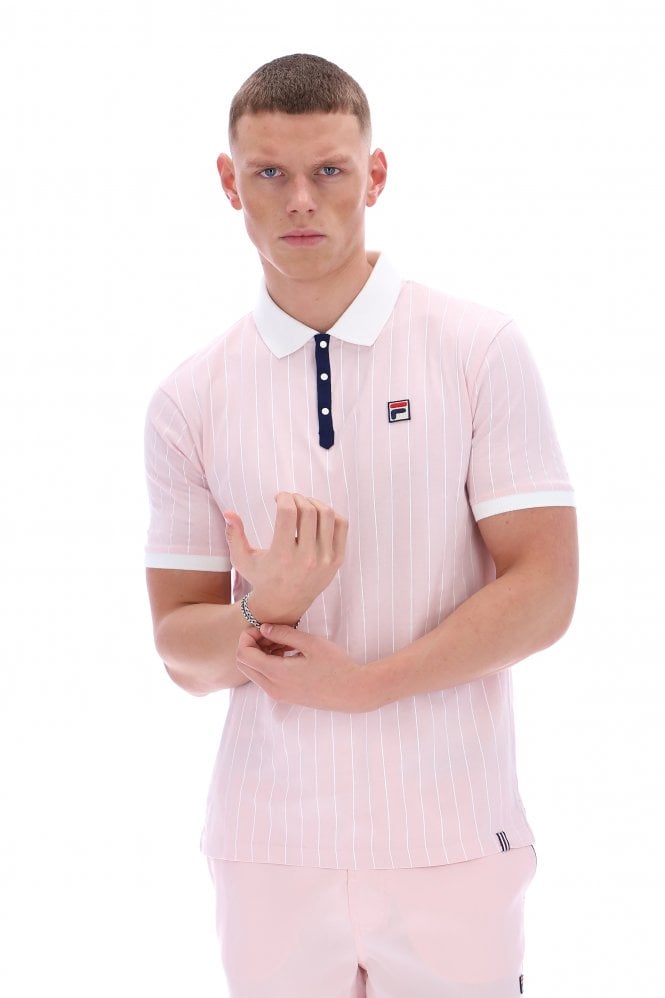 FILA VINTAGE BB1 Classic Stripe Polo Shirt | Misty Lilac White
