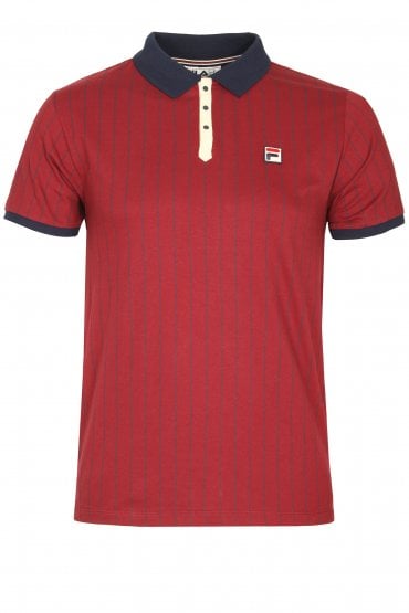 BB1 Classic Stripe Polo Shirt Tibetan Red/Peacoat/White