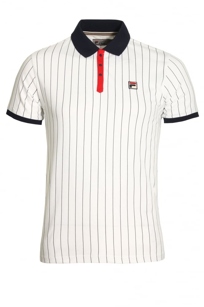 FILA VINTAGE BB1 Classic Stripe Polo Shirt | White Fila