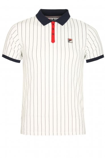 BB1 Classic Stripe Polo Shirt | White/Peacoat/Red