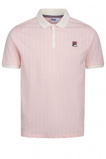 BB1 Striped Men's Polo Shirt | Pink/White