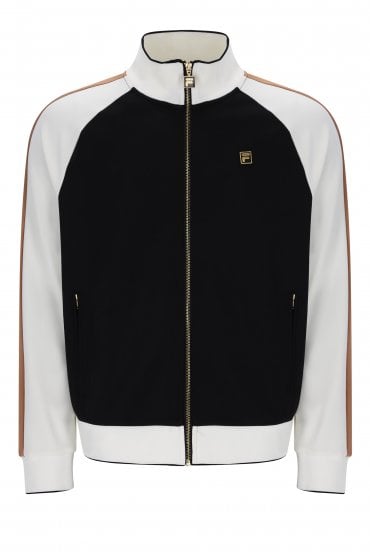 Cory Colour Block Track Jacket | Black White Down Raw Umber